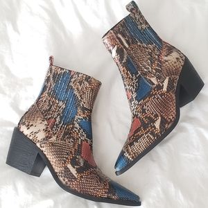 Snakeskin Harry Styles Chelsea Ankle Boots